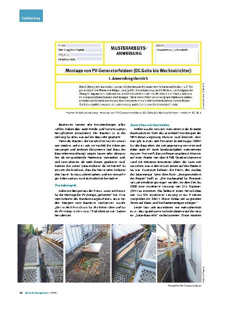 Vorschauseite 3: Arbeitsschutz in der Solarbranche: Lichtblick oder Risiko?