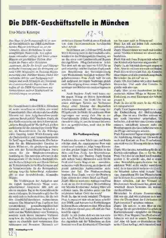 Vorschauseite 1: Die DBfK-Geschäftsstelle München