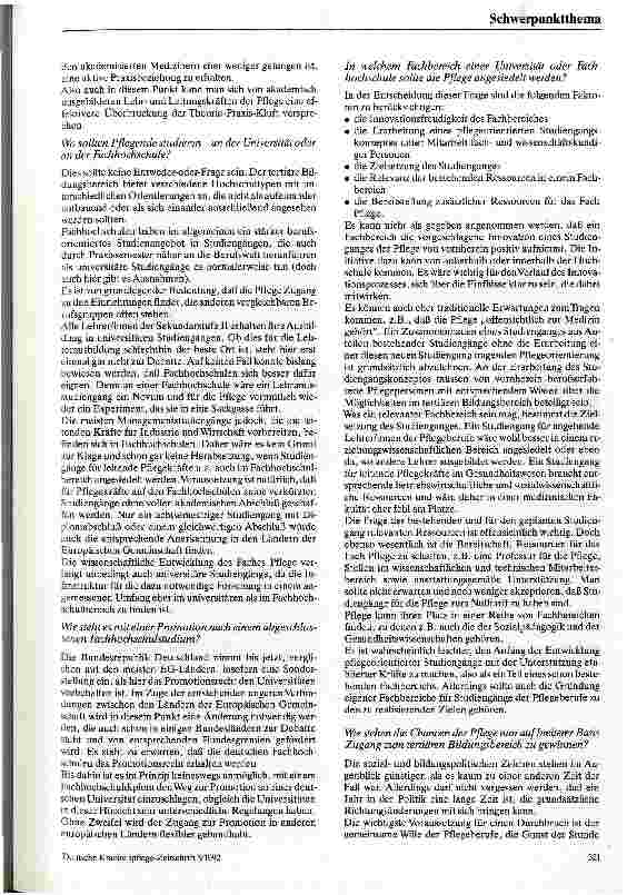 Vorschauseite 2: Zur Akademisierung der Pflege