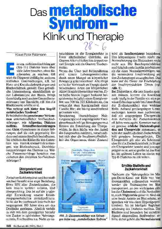 Vorschauseite 1: Das metabolische Syndrom - Klinik und Therapie