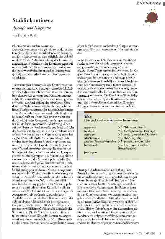 Vorschauseite 1: Stuhlinkontinenz