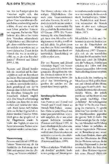 Vorschauseite 3: Untersuchung des Menschenbildes Humanistische Pflege Nach Paterson und Zderad