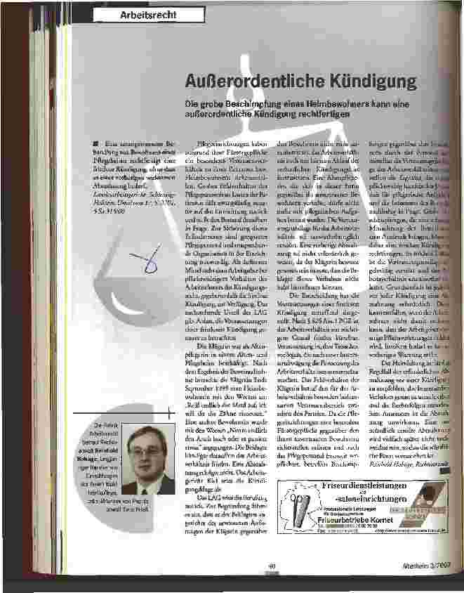 Vorschauseite 1: Außerordentliche Kündigung