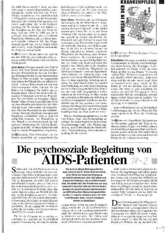 Vorschauseite 1: Die psychosoziale Begleitung von AIDS-Patienten