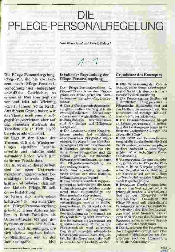Vorschauseite 1: Die Pflege-Personalregelung