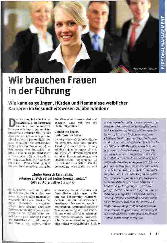 Vorschauseite 1: Wir brauchen Frauen in der Führung