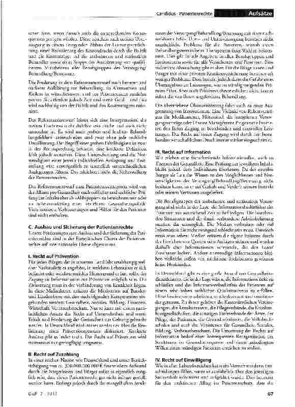 Vorschauseite 2: Patientenrechte - Ist und Soll
