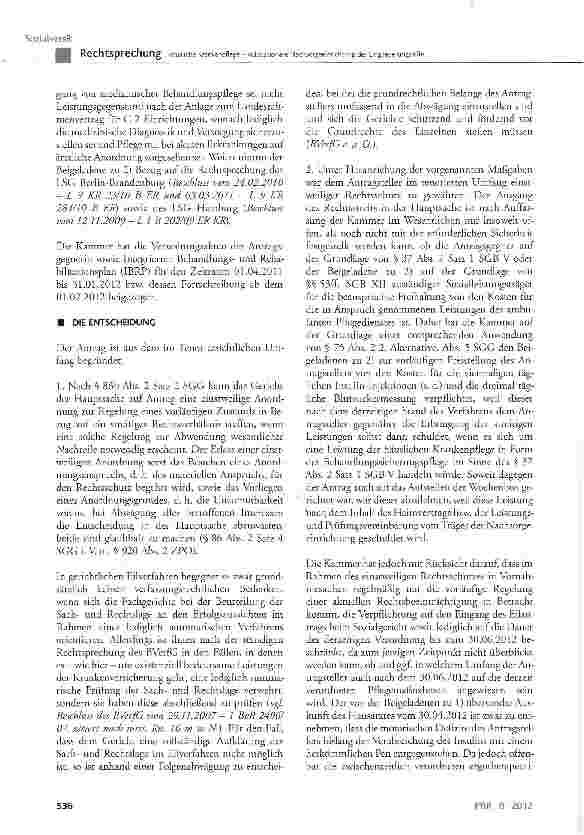 Vorschauseite 6: Häusliche Krankenpflege - vollstationäre Nachsorgeeinrichtung der Eingliederungshilfe (hier: Blutzuckermessungen, Insulin-Injektionen, Herrichten der Medikamentengabe)