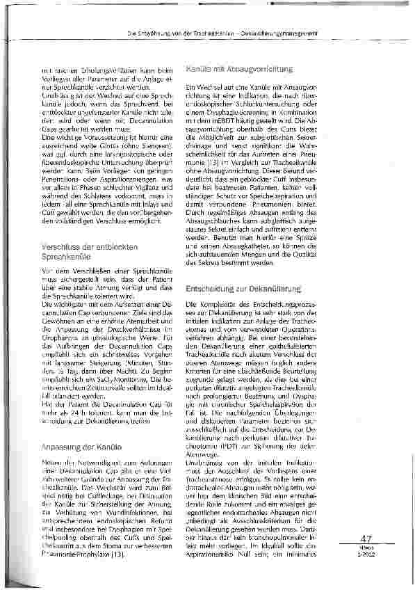 Vorschauseite 3: Die Entwöhnung von der Trachealkanüle