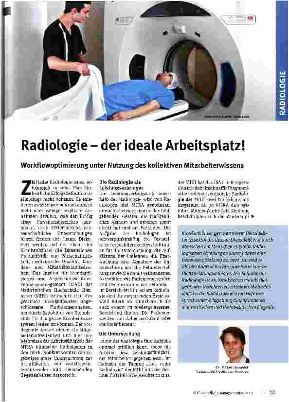 Vorschauseite 1: Radiologie - der ideale Arbeitsplatz!