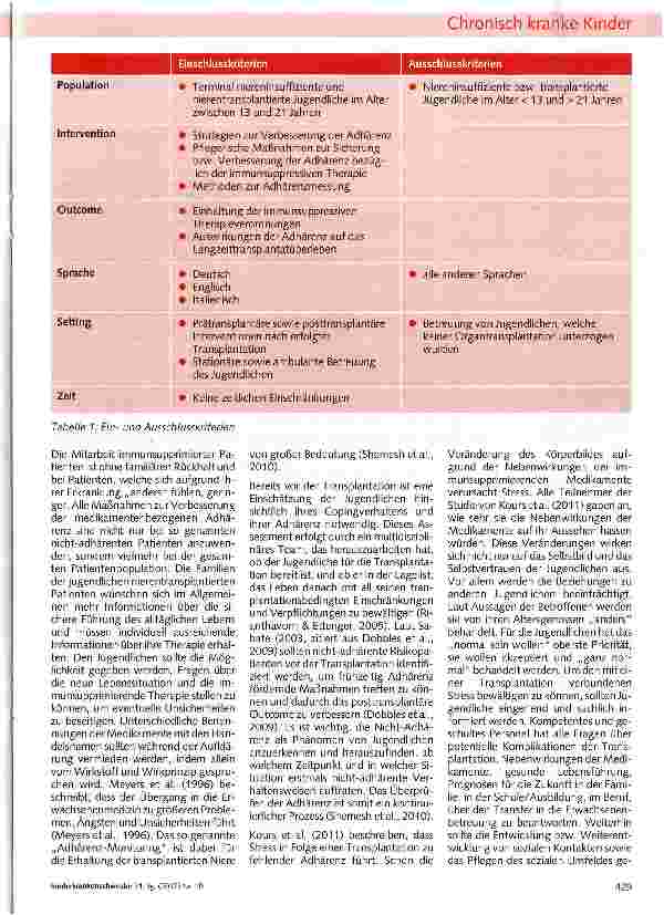 Vorschauseite 2: Maßnahmen zur Einhaltung der immunsuppressiven Therapie bei nierentransplantierten Jugendlichen