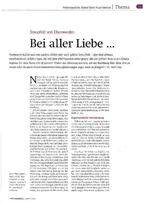 Vorschauseite 1: Bei aller Liebe ...