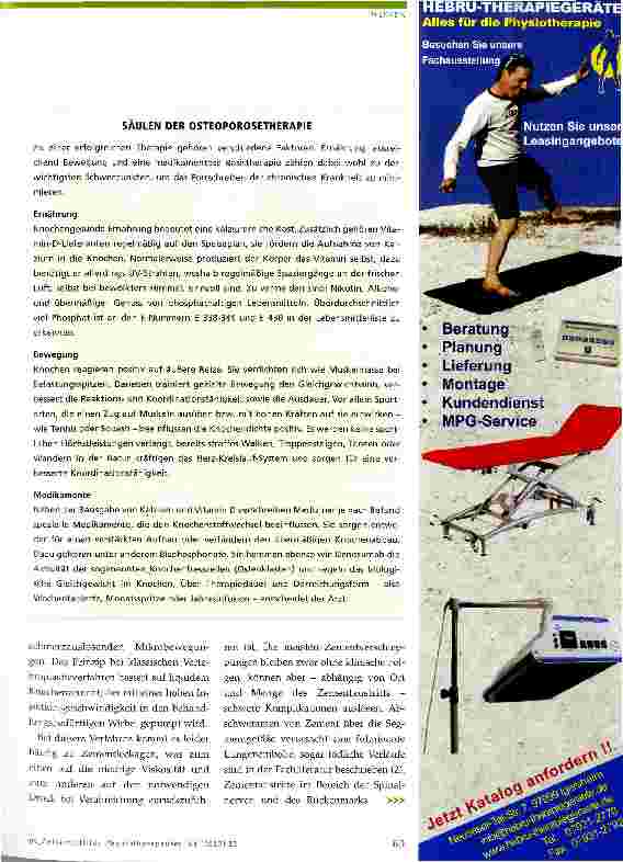Vorschauseite 2: Neue Methode bei osteoporotischen Wirbelkörperbrüchen