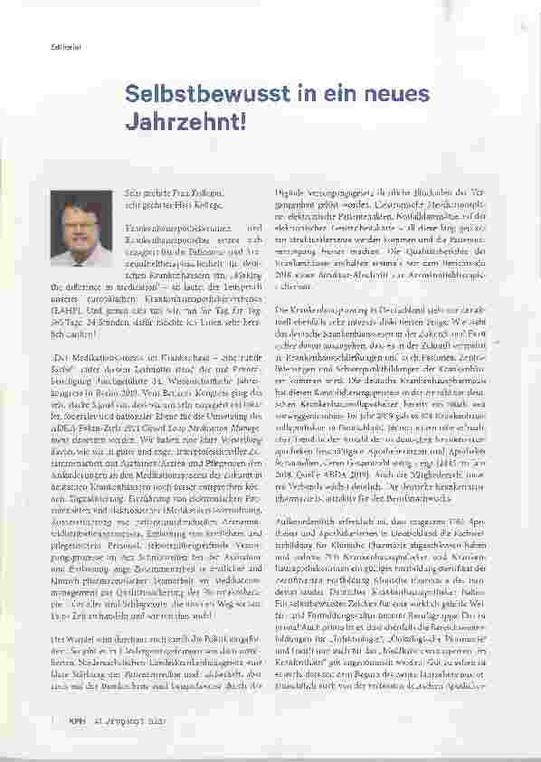 Vorschauseite 1: Selbstbewusst in ein neues Jahrzehnt!