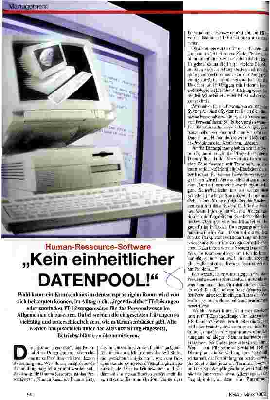 Vorschauseite 1: Kein einheitlicher Datenpool! Human-Ressource-Software