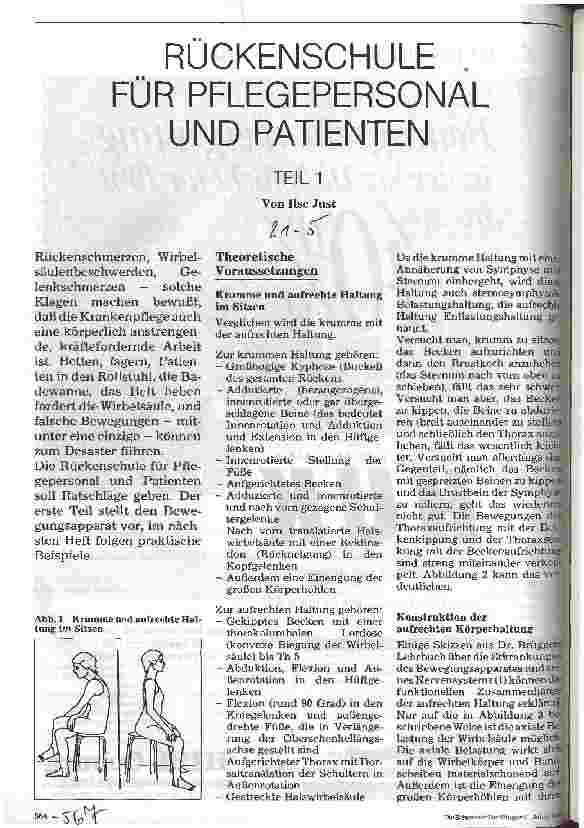 Vorschauseite 1: Rückenschule für Pflegepersonal und Patienten Teil 1