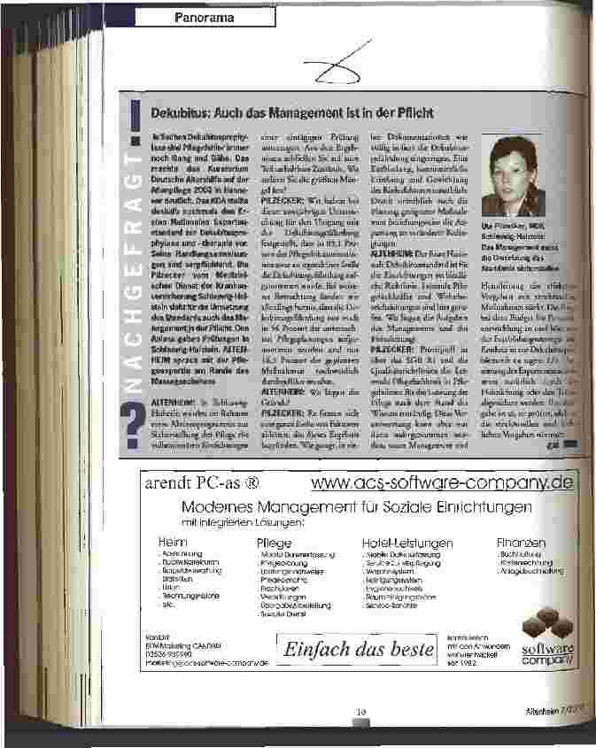 Vorschauseite 1: Dekubitus: Auch das Management ist in der Pflicht