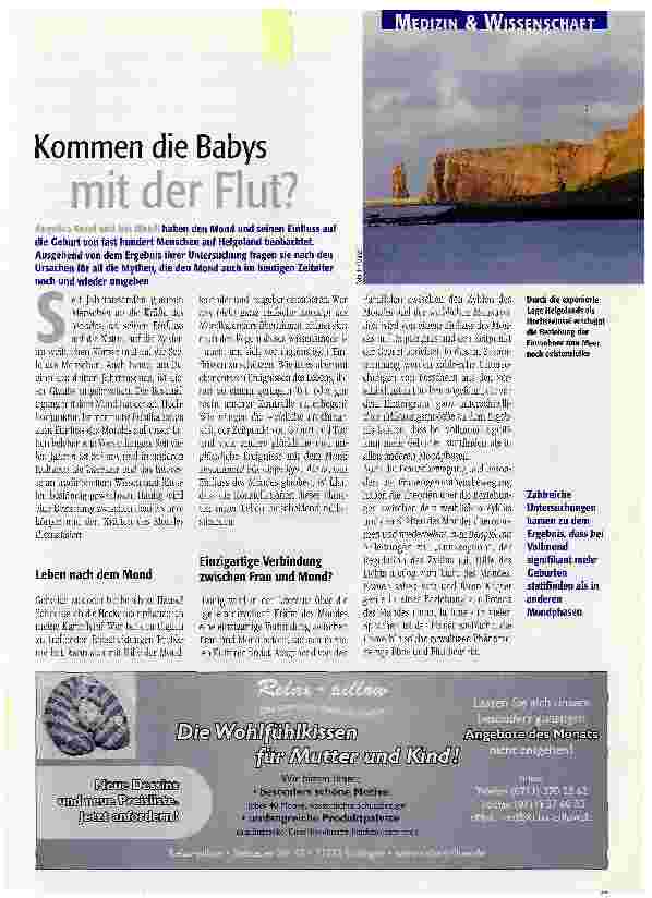 Vorschauseite 1: Kommen die Babys mit der Flut?
