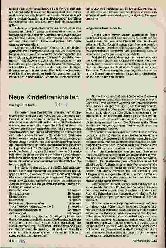 Vorschauseite 1: Neue Kinderkrankheiten