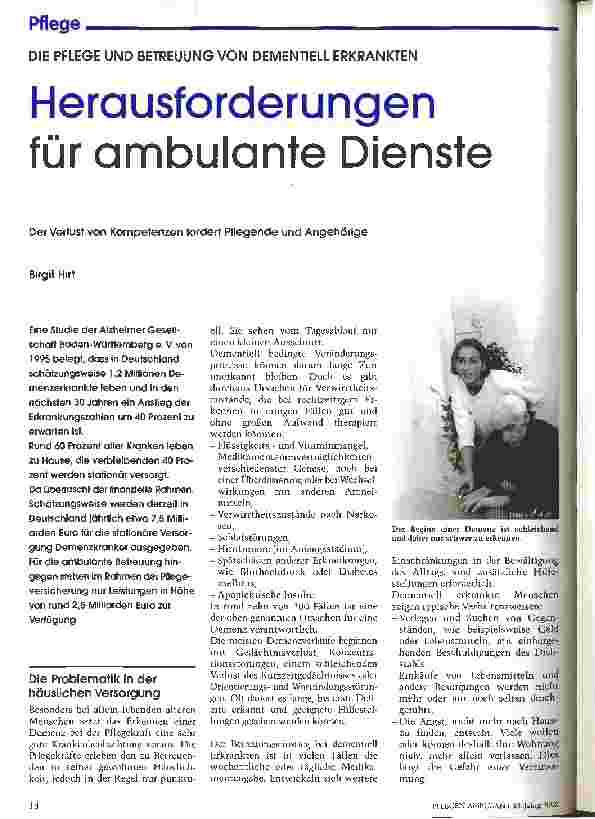 Vorschauseite 1: Herausforderungen für ambulante Dienste
