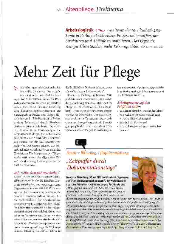 Vorschauseite 1: Mehr Zeit für Pflege