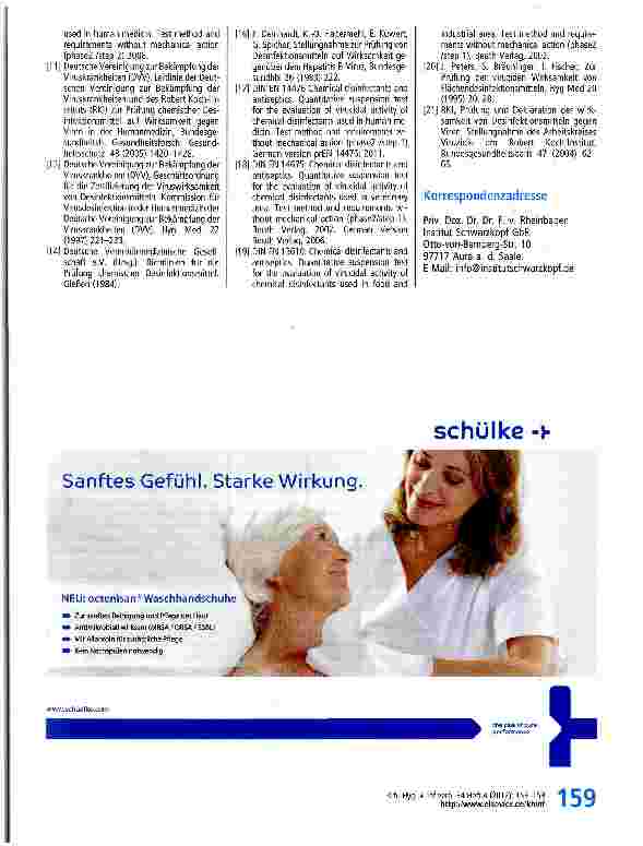 Vorschauseite 6: Zum Stand der Desinfektionsmittelprüfung gegen Viren: Die neue DVV-Leitlinie zur Ermittlung der Viruswirksamkeit von Flächendesinfektionsmitteln. Bedeutung und Konsequenzen für di…