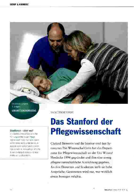 Vorschauseite 1: Das Stanford der Pflegewissenschaft