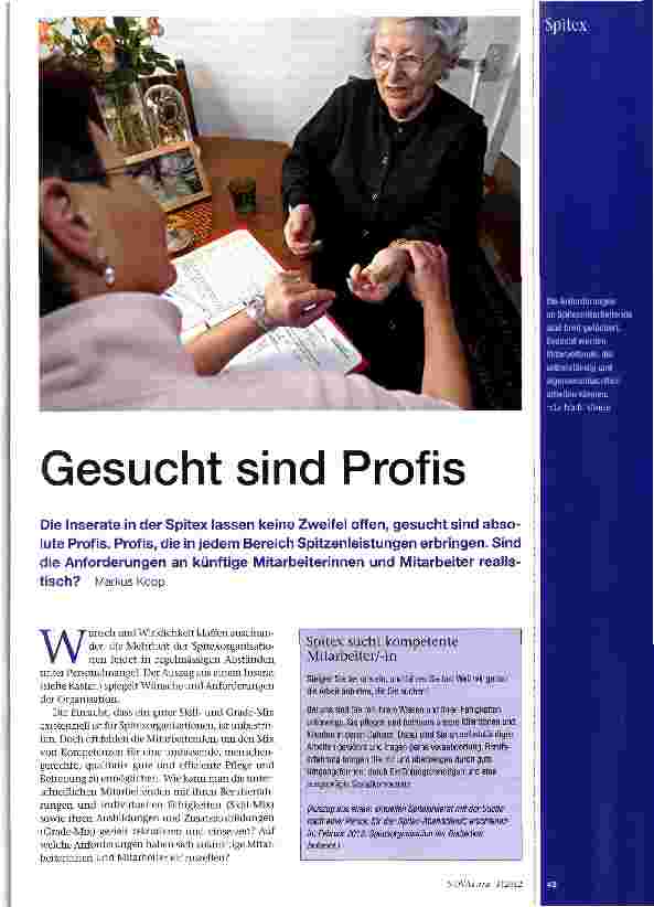 Vorschauseite 1: Gesucht sind Profis