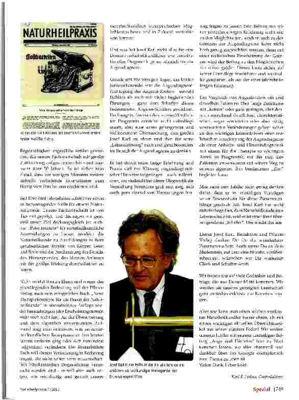 Vorschauseite 2: Josef Karl 80Karl F. Liebau gratuliert