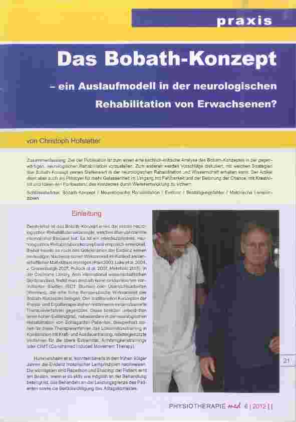 Vorschauseite 1: Das Bobath-Konzept ein Auslaufmodell in der neurologischen Rehabilitation von Erwachsenen?