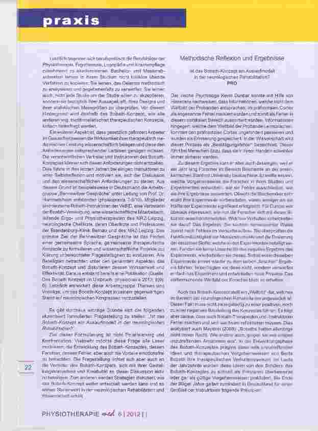 Vorschauseite 2: Das Bobath-Konzept ein Auslaufmodell in der neurologischen Rehabilitation von Erwachsenen?
