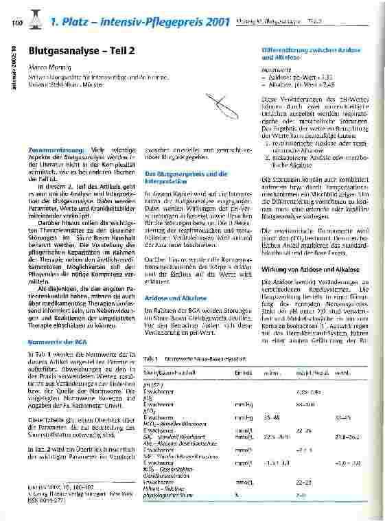Vorschauseite 1: Blutgasanalyse - Teil 2
