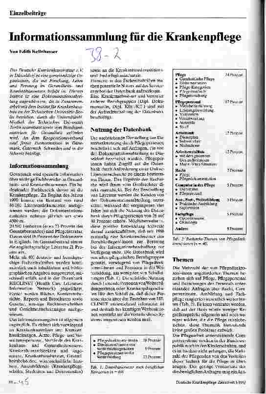 Vorschauseite 1: Informationssammlung für die Krankenpflege