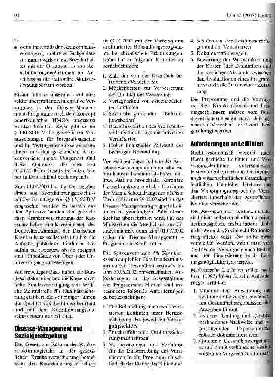 Vorschauseite 3: Disease-Management aus Sicht der Ärzte