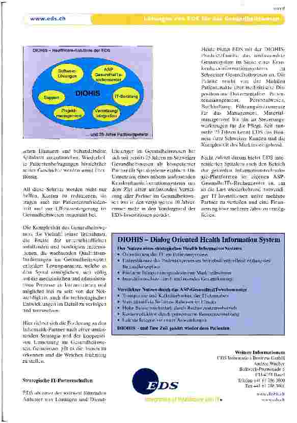 Vorschauseite 2: DIOHIS - Spitalinformationsmanagement der Zukunft