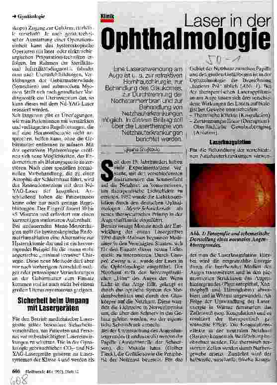 Vorschauseite 1: Laser in der Ophthalmologie