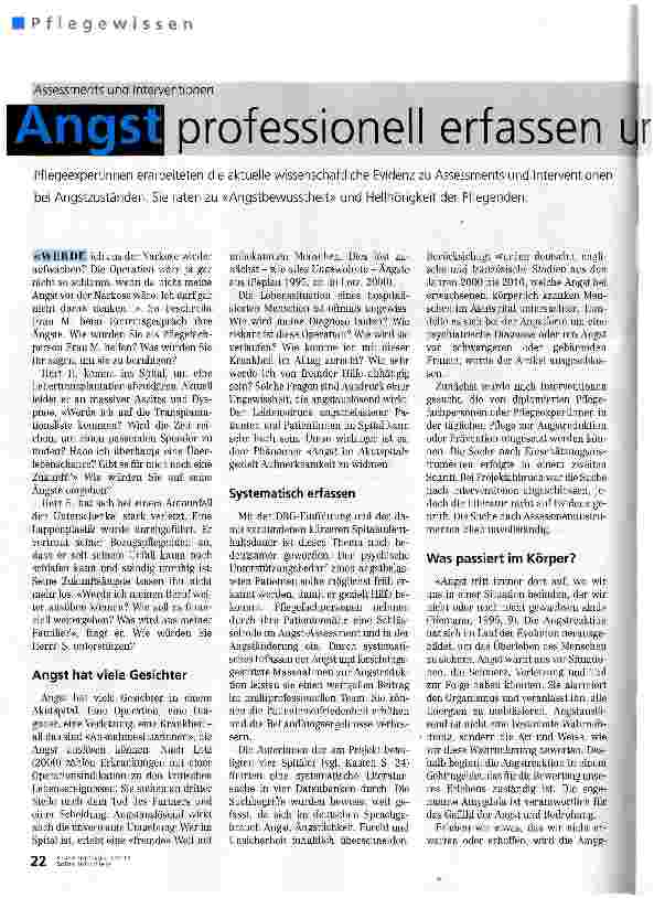 Vorschauseite 1: Angst professionell erfassen und lindern