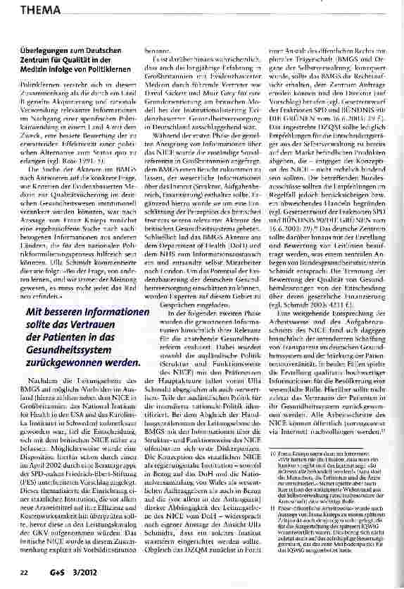 Vorschauseite 4: Das Institut für Qualität und Wirtschaftlichkeit im Gesundheitswesen - ein deutsches NICE?