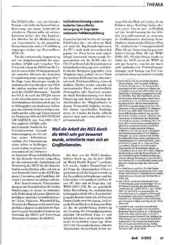 Vorschauseite 5: Das Institut für Qualität und Wirtschaftlichkeit im Gesundheitswesen - ein deutsches NICE?
