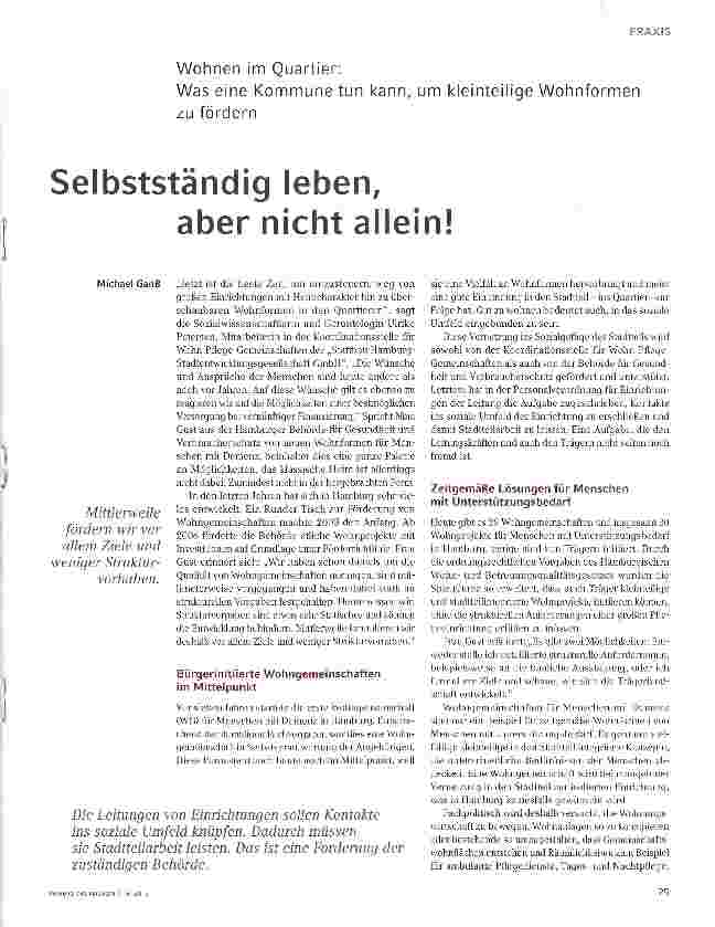 Vorschauseite 2: Selbstständig leben, aber nicht allein!