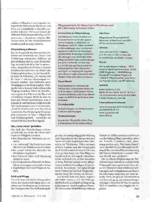 Vorschauseite 2: Pflegeexperte/in Wachkoma und MCS Lesen im „Buch des Körpers