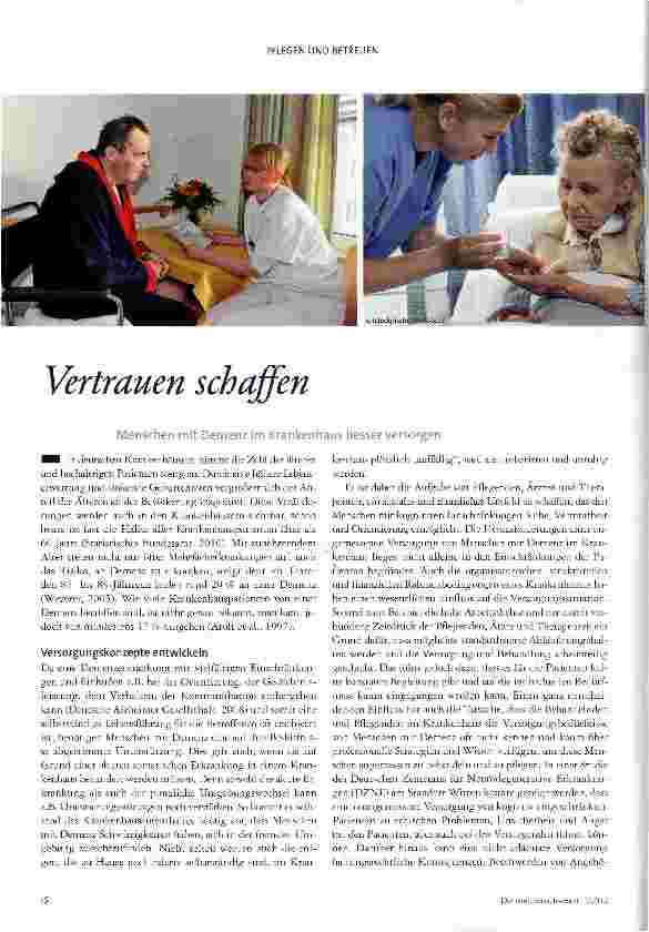 Vorschauseite 1: Vertrauen schaffenMenschen mit Demenz im Krankenhaus besser versorgen