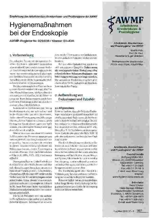 Vorschauseite 1: Hygienemaßnahmen bei der Endoskopie