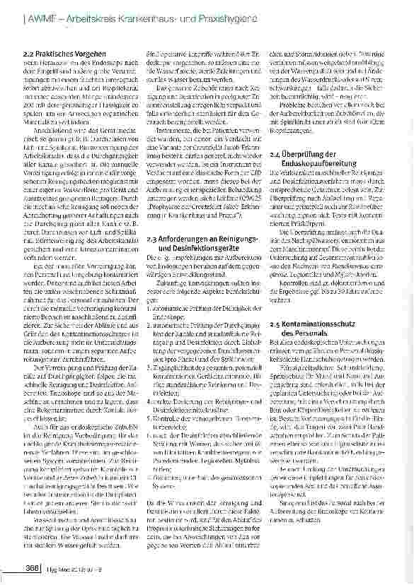 Vorschauseite 2: Hygienemaßnahmen bei der Endoskopie