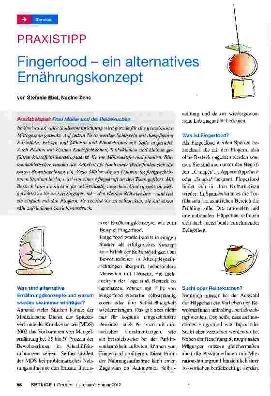 Vorschauseite 1: Fingerfood - ein alternatives Ernährungskonzept