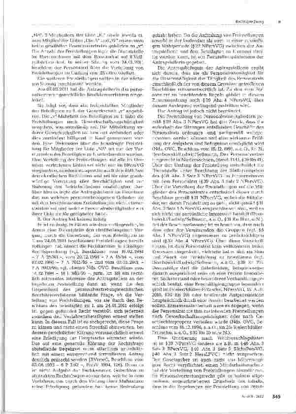 Vorschauseite 2: Freistellung von Personalratsmitgliedern