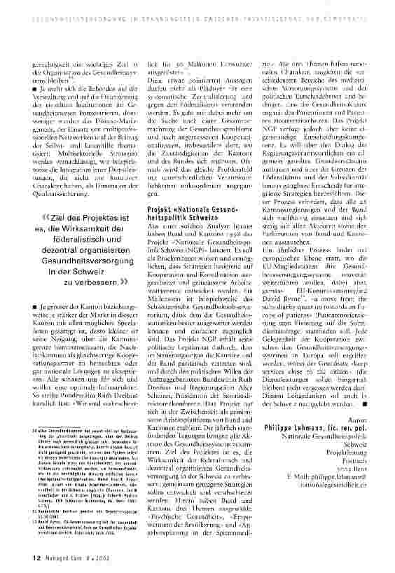 Vorschauseite 3: Wieviel Föderalismus erträgt unsere Gesundheitsversorgung?