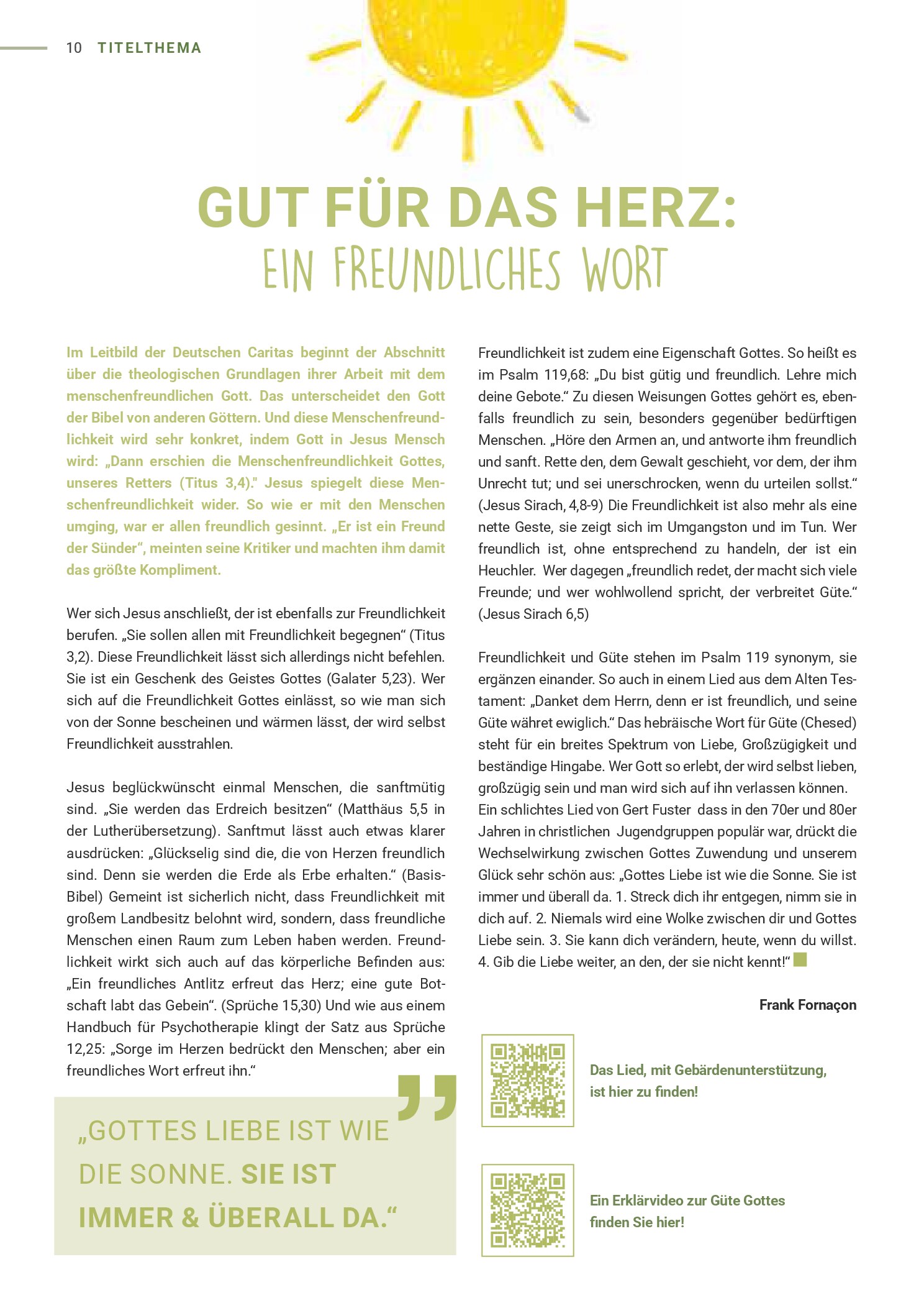 Vorschauseite 1: Gut für das Herz: Ein freundliches Wort