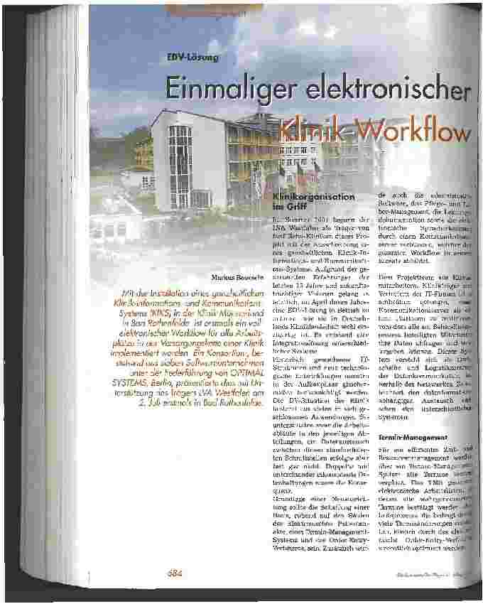 Vorschauseite 1: Einmaliger elektronischer Klinik-Workflow