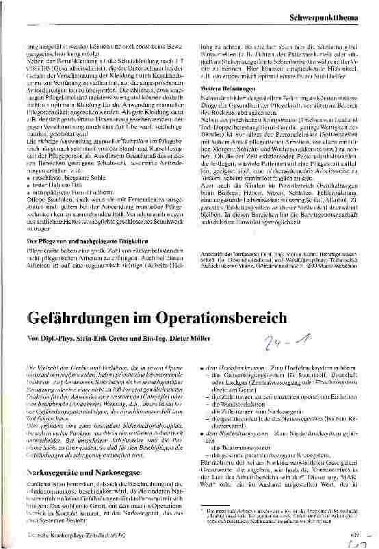 Vorschauseite 1: Gefährdung im Operationsbereich